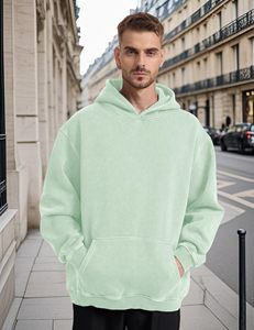 Sudadera con capucha para hombre, estilo oversized, de algodón grueso, con hombros caídos, estilo desgastado, con bordado y estampado, estilo streetwear. - Product Image 4