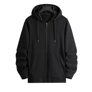 Men Custom Navy Blue Zip Up Hoodie <b>Jacket</b> Blank Fleece Plain Heavyweight Hooded Sweatshirts Casual Winter Wear Bulk - Product Image 2