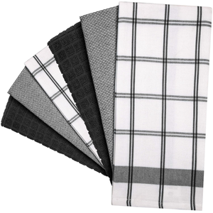 Essuie-tout de cuisine en coton biologique certifié GOTS SA8000, imprimé rayé, absorbant, fabricant OEM - Product Image 4