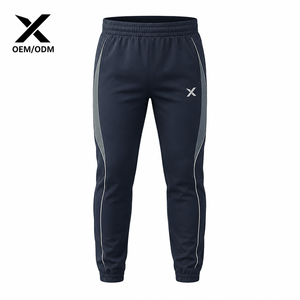 X Men's <b>Navy</b> Blue Polyester Sweatpants Elastic Waist Breathable Quick Dry Moisture Wicking All Seasons Regular Fit Rugby Style - Product Image 1
