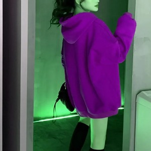 Unisex <b>Pink</b> Hooded Sweatshirt Oversized Fleece Casual Pocket Long Sleeve Autumn Wear 2027 - Product Image 4