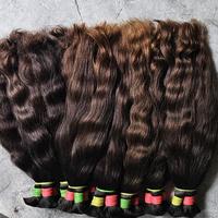 Ekstensi Rambut Manusia Remy India Mentah Tanpa Proses Warna Coklat Muda Untuk Kepang, Super Double Drawn Fusion 100g Kemasan Ekspor Grosir