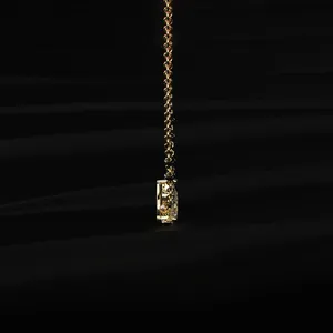 Collier de mariée de luxe en or, élégant, avec diamants en forme de poire, de marquise et de feuille, style mangalsutra, serti de diamants de laboratoire. - Product Image 3