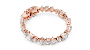 Conjunto de Pulsera de Lujo con Diamantes Cultivados en Laboratorio, Corte Mixto, Chapado en Rodio, Oro Rosa de 18 Quilates, para Uso Diario/Oficina, Bodas, Compromisos, Mujeres - Product Image 2