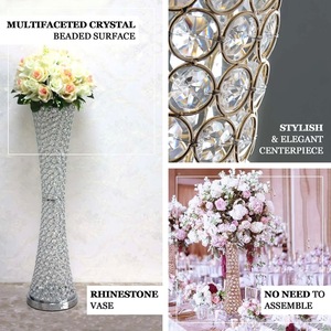 Jarrón de Flores de Cristal con Cuentas, Hecho a Mano, Duradero, de Lujo, Personalizado, para Decoración de Mesa en Bodas, Recepciones, Eventos, Hogar, Fiestas y Hoteles - Product Image 6