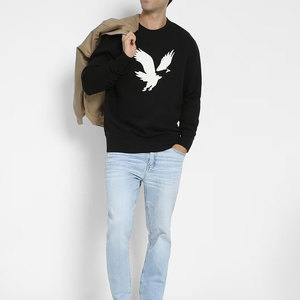 เสื้อสเวตเชิ้ตแขนยาวทรงโอเวอร์ไซส์ คอทรงกลม ผ้าเทอร์รี่ 380 กรัม สำหรับผู้ชาย สั่งทำได้ พิมพ์ลายผ้าฝ้าย 100% ดีไซน์แบบดิสเทรส - Product Image 5