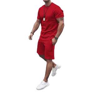 Ropa Deportiva para Hombre de Secado Rápido, 100% Algodón, Ligera, Diseño 2 en 1, Camiseta Deportiva de Manga Corta y Pantalones Cortos para Correr, Gimnasio, Baloncesto - Product Image 1