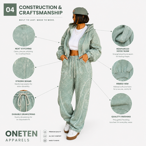 Ensemble de survêtement à capuche pour femme, imprimé animal brodé sur mesure, manches longues, coupe ample, léger, dégradé de couleurs, coton teint par immersion - Product Image 4