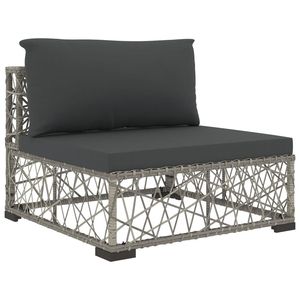 Ensemble de 6 chaises longues de patio en rotin PE gris avec accoudoirs réglables, ensembles de jardin - Product Image 5