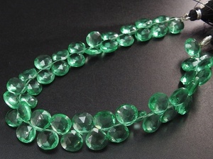 Perles en verre soufflé en forme de cœur à facettes, vert émeraude, 8x8mm, brin de 8 pouces, pour la création de bijoux en forme de goutte d'eau - Product Image 3