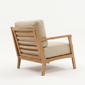 Silla Individual de Madera de Teca para Sala de Estar, Patio, Apartamento y Hotel, con Acolchado de Espuma Resistente, Diseño Moderno y Ecológico - Product Image 3