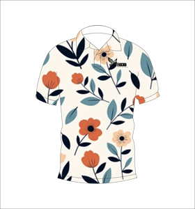 เสื้อโปโลพิมพ์ลายดอกไม้แบบกำหนดเอง แขนสั้น สวมใส่สบาย เหมาะสำหรับกอล์ฟ เทนนิส ชุดทีม แฟชั่นฤดูร้อน - Product Image 1
