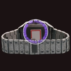 Montre-bracelet Hip Hop haut de gamme en or blanc et argent sterling avec cadran à chiffres romains et diamants Moissanite de couleur verte, cadeau élégant pour homme - Product Image 4