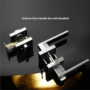 Set di 4 Pezzi in Nichel Satinato con Serratura a Chiave e Combinazione per Porta d'Ingresso con Catenaccio di Sicurezza - Product Image 2