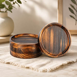 Premium Wooden Cup <b>Coasters</b> – Stylish Round <b>Drink</b> <b>Coasters</b> for Glasses & Mugs Decorative <b>Drink</b> <b>Coasters</b> for Home Décor - Product Image 1