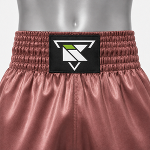 Muay Thai Boxing <b>Shorts</b> Satin <b>Pink</b> Elastic Waistband Front Logo Martial Art Wear Muay Thai Boxing <b>Shorts</b> For Sale - Product Image 5