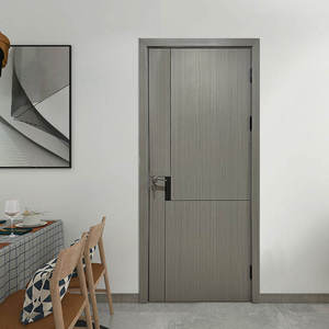 Modern Minimalist Prehang Interior Doors for Toilet Warehouse WPC Wooden Flush Veneer <b>Paint</b> Finished Composite Waterproof - Product Image 2