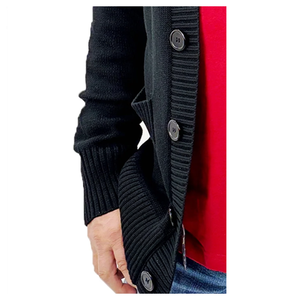 Cardigans en tricot noir, ajoutez vos logos et rayures personnalisés, manches longues, pulls unisexes pour sororités et fraternités, vêtements d'hiver - Product Image 4