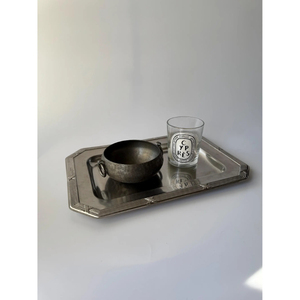 Bandeja de Servicio de Acero Inoxidable de Diseño Simple y Lujoso con Plato Rectangular Decorativo de Color Plateado para Hotel y Catering - Product Image 2