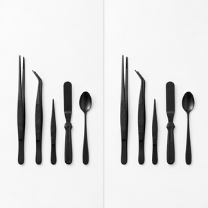 Ensemble d'ustensiles de plats de présentation pour chef, noir mat, 5 pièces, compatibles lave-vaisselle, en acier inoxydable - Product Image 1