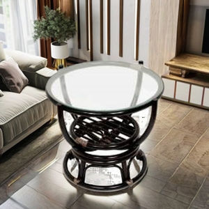 Table basse asiatique pivotante faite à la main pour meubles de salon Design minimaliste moderne en rotin d'Indonésie - Product Image 2