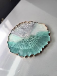 Ocean Mist Resin <b>Coasters</b> teal resin <b>coasters</b> ocean wave <b>coasters</b> handmade resin decor aesthetic <b>drink</b> <b>coasters</b> - Product Image 6