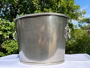 Cubeta de hielo plateada básica con asa de diseño de cuerda para enfriador de vino, eventos de jardín y uso en mostradores de clubes, desde India - Product Image 3