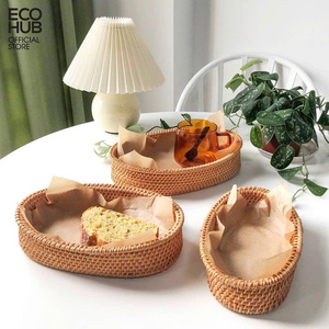 3 in 1 Natural Rattan <b>Rectangle</b> Woven <b>Storage</b> <b>Baskets</b>-Handmade Eco-Friendly Organizer Bins for Home Decor - Product Image 3