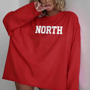 Sweat-shirt surdimensionné à col montant pour femme, personnalisé avec logo imprimé, en molleton 100 % coton écologique, idéal pour l'hiver - Product Image 2