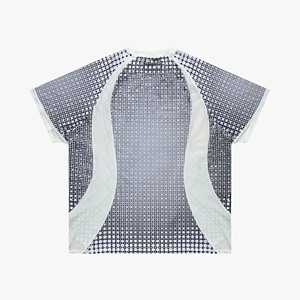 Women's White Mesh <b>Crop</b> <b>Top</b> Raglan Sleeve O-Neck Short Sleeve <b>Sequined</b> Print Breathable Loose Fit Streetwear Style - Product Image 2