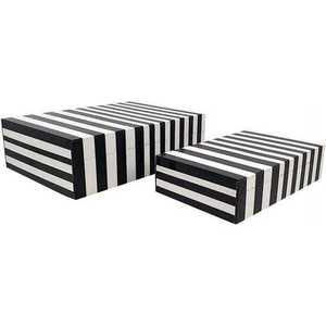 Designer Blue White Check Resin Craft Inlay MDF Storage <b>Box</b> Handmade Jewelry Organizer for Home Office <b>Vanity</b> Decor - Product Image 5