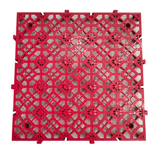 Dalles de sol modulaires emboîtables en PP 40x40x3cm pour garage, grille de sol en plastique pour garage automobile, solution de revêtement de sol en vinyle, design graphique - Product Image 3