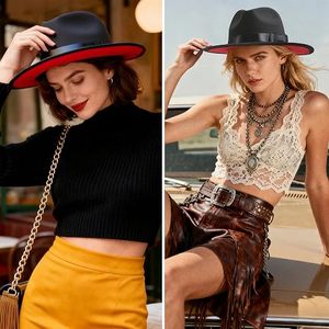 Sombrero Fedora de Fieltro de Lana Negro con Cinta Ajustable, Ala Ancha, Estilo Clásico Unisex para Fiestas, Viajes y Actividades al Aire Libre - Product Image 6