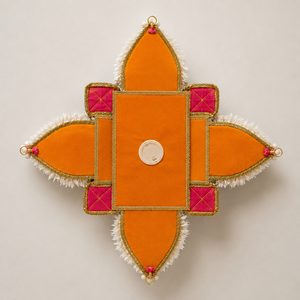 Decoración floral Rangoli hecha a mano para colgar en la pared para Diwali, decoración festiva para Puja, decoración para puerta con vela LED para el hogar, arte mural para el templo. - Product Image 4