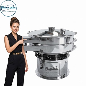 Machine de tamisage vibratoire numérique automatique en acier inoxydable Micron India avec cœur PLC, haute productivité pour le tamisage de poudre de papier et de granulés - Product Image 2