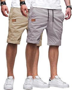 Protego Men's Gray <b>Canvas</b> <b>Plain</b> Dyed Summer Knitted Shorts High Waist Drawstring Casual Breathable Quick Dry Midweight - Product Image 2