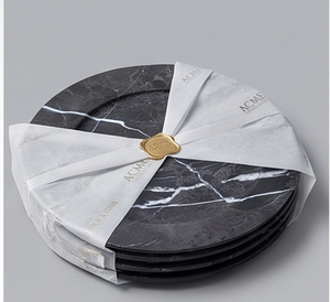 Elegant Round <b>Black</b> Marble Charger <b>Plate</b> Modern Luxury Design for Dining Tabletop Wedding Events Restaurant And Gifts - Product Image 6