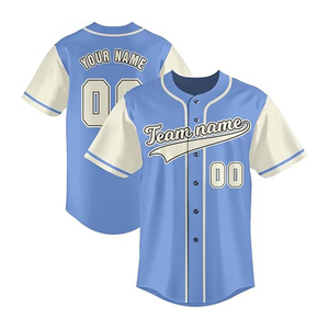 Custom Light Blue Baseball Jersey With Team Name And Number Screen Printed Unisex Adult Short Sleeve Breathable <b>Athletic</b> Apparel - Product Image 1