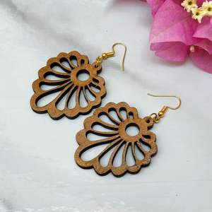 Pendientes de Madera con Forma de Hoja, Geométricos, de Acacia, Joyería Hawaiana para Mujer, Precio de Fábrica al por Mayor - Product Image 1