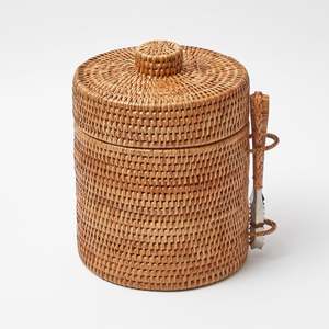 <b>Large</b> rattan cooler <b>box</b> ice lidded basket beverage chiller wine champagne cooler party tableware - Product Image 3