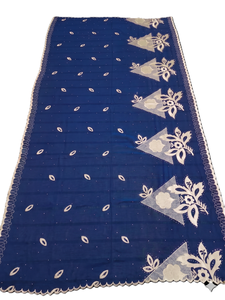 Women <b>Chiffon</b> Shawl Floral Embroidery Blue Lightweight Breathable Ethnic <b>Scarf</b> Modest Wear Elegant Daily Wrap OEM Supplier - Product Image 2