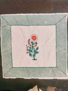 Serviettes en coton imprimées à la main, écologiques, linge de table artisanal pour mariages et dîners raffinés, décoration de cuisine durable - Product Image 4