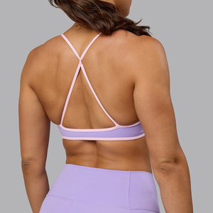 Custom Logo Manufacturers High Quality Soft Low Coverage Contrast OEM Thin <b>Straps</b> Sports Best Spandex Polyester <b>Bra</b> for Women - Product Image 1