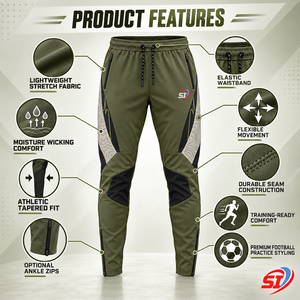 Pantalon d'entraînement de football léger pour homme, personnalisé, avec cordon de serrage, coupe fuselée Velocity Rail, séchage rapide et extensible pour le soccer - Product Image 4