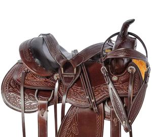 Silla de Montar para Caballo, Versión Mejorada, de Plástico Resistente, Cómoda, con Cuero Sintético y Herrajes Niquelados - Product Image 3