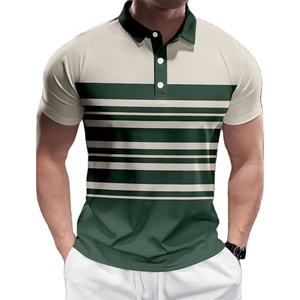 2025 été hommes pour Polo manches courtes haute élasticité glace soie matériel léger mince solide décontracté revers tricoté - Product Image 1