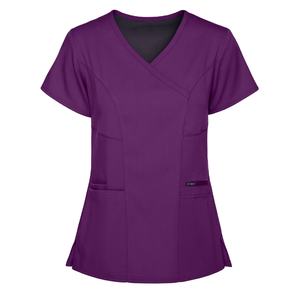 ชุดสครับถักทอทันสมัย ป้องกันริ้วรอย เป็นมิตรกับสิ่งแวดล้อม สำหรับผู้หญิง ใช้ในคลินิกสปาและร้านเสริมสวย  รับผลิตตามสีและโลโก้ที่ต้องการ - Product Image 5