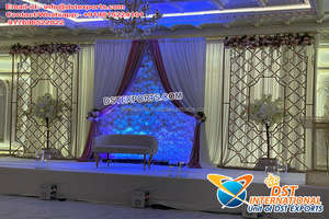 Candelabro de Metal con diseño Floral para escenario, decoración de escenario de boda, pared de Metal, venta al por mayor - Product Image 4