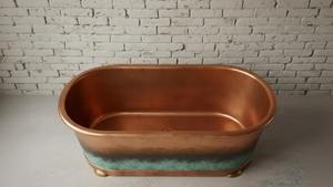 Bañera de Cobre Profunda para una Experiencia de Relajación Suprema, Bañera de Cobre Independiente de Lujo para Baños Elegantes - Product Image 2