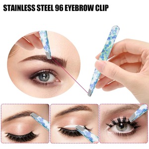 Pinzas para cejas curvadas de acero inoxidable, profesionales, coloridas, con punta inclinada, ligeras, duraderas, 9,5 cm, 1 unidad - Product Image 5